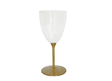כוס יין מהודרת מפלסטיק 6 יח' - זהב נצנץ